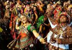 Festival religioso Navratri venera deuses hindus em toda a ndia