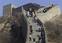 Muralha da China, que fica no noroeste da cidade de Pequim