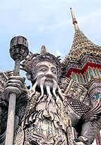 Detalhe do Buda reclinado em Bancoc