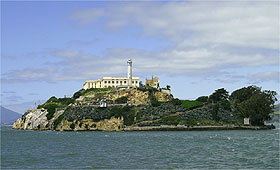 Vista da ilha de Alcatraz, que abrigou uma priso federal nos Estados Unidos por dcadas