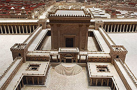 Monte do Templo, um dos destaques da maquete de Jerusalm exposta no Rio