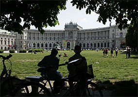 Palcio Imperial Hofburg  um dos cartes-postais de Viena
