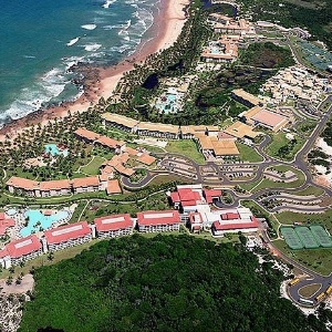 Vista aérea da Costa do Sauípe, na Bahia 