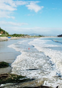 Uma das praias de Itajaí, no litoral de SC